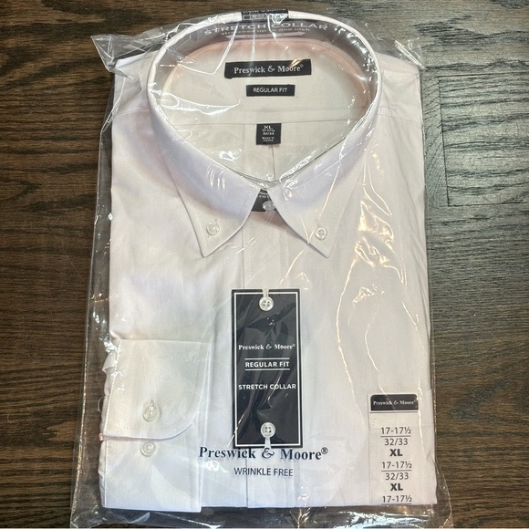 NWT Preswick & Moore Wrinkle Free Stretch Collar Button Down Dress Shirt… - Picture 1 of 5